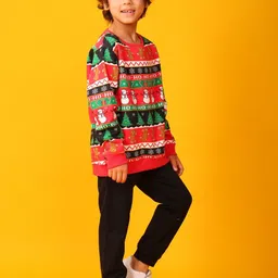 Anthrilo Boys Christmas Snowman Printed Long Sleeves Sweatshirt With Joggers image 2