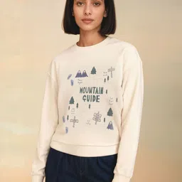 Flying Machine Women Graphic Printed Drop Shoulder Sweatshirt-image-38