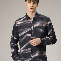 Banana Club Men Classic Slim Fit Opaque Printed Casual Shirt-image-90