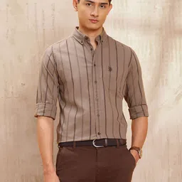 U.S. Polo Assn. Denim Co. Vertical Striped Button-Down Collar Slim Fit Shirt-picture-47