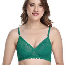 samvar Women Green Cotton Bra Panty Set for Lingerie Set Undergarments Pack of 1 image 4