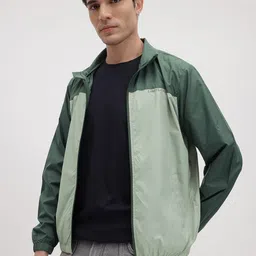 The Roadster Life Co. Colourblocked Mock Collar Bomber Jacket-image-12