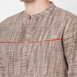 Arch element Self Design Mandarin Collar Straight Kurta image 2