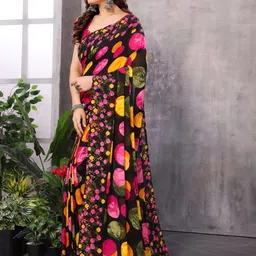 LeeliPeeri Designer Floral Printed Saree image 4