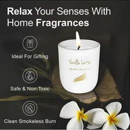 Pan Aromas Crystal Vanilla Latte 2Pcs White Reed Diffuser & Scented Candle Gift Sets image 5