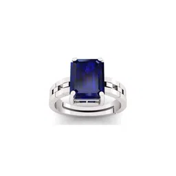 Pranjal Gems Unisex 12.25 Ratti Blue Sapphire Gemstone Studded Adjustable Finger Ring-picture-13