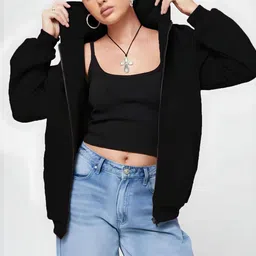 Parona Women Fleece Lightweight Open Front Jacket-image-20