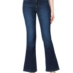 Kraus Jeans Women Flared High-Rise Light Fade Jeans-picture-21