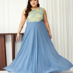 Miss Chase A+ Georgette Fit & Flare Maxi Dress-picture-15