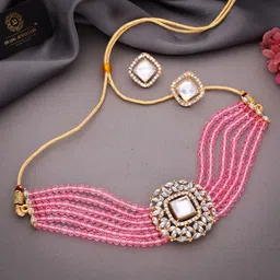 Anouk Gold-Plated Stone Studded & Beaded Jewellery Set-picture-20