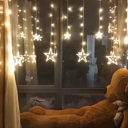 spark world 138 LEDs 3.51 m Yellow Color Changing, Flickering, Steady Star Rice Lights image 3