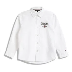 Tommy Hilfiger Boys Spread Collar Solid Cotton Casual Shirt-picture-16