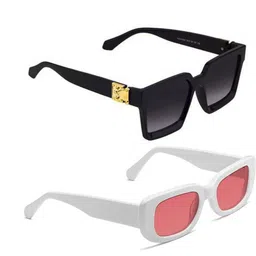 Arzonai Unisex Pack Of 2 Rectangle Sunglasses With UV Protected Lens 2787-picture-36