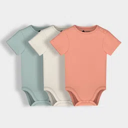 Orange Sugar Infants Pack Of 3 Cotton Half Sleeves Bodysuits-picture-11