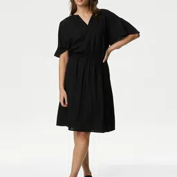 Marks & Spencer Women Flared Sleeve Fit & Flare Dress-picture-15