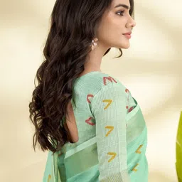 all about you Zari Linen Blend Handloom Saree image 4