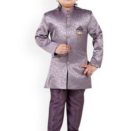 BAESD Boys Woven Design Sherwani Set-image-79