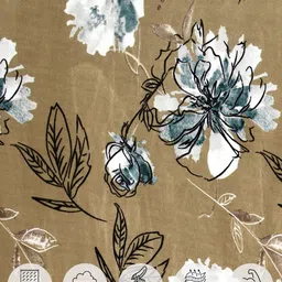 JAIPUR FABRIC Tan Floral 300 TC King Bedsheet with 2 Pillow Covers image 2