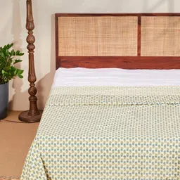 Fabindia Ambara Teal & Cream-Coloured Ethnic Motifs Mild Winter Dohar image 5