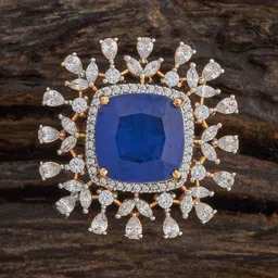 Kushal's Fashion Jewellery Gold-Plated Cubic Zirconia Studded Adjustable Finger Ring-picture-34