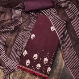 SHADOW & SAINING Embroidered Pure Cotton Unstitched Dress Material-picture-31