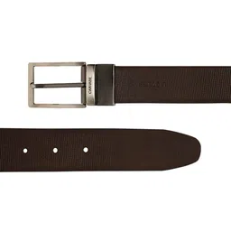 Cantabil Men Black Textured Leather Formal Belt image 2
