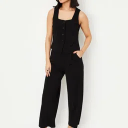 max Women Geometric Colourblocked Polyester Crop Tailored Jacket with Embroidered image 3