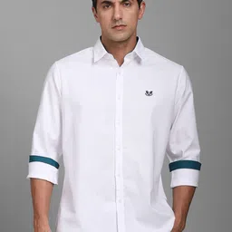 Louis Philippe Sport Slim Fit Spread Collar Cotton Shirt-image-31