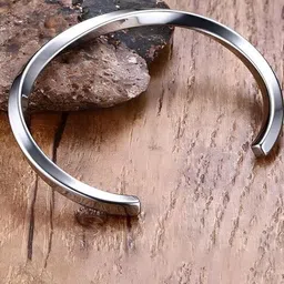 PASU FASHION Men Silver-Plated Stainless Steel Kada Bracelet-picture-53