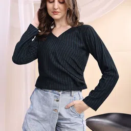 Kinjo Striped Wrap Top-picture-12