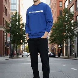 Moda Rapido Men Blue Graphic Printed Sweatshirts-image-68