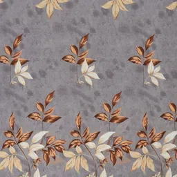 Florida Grey & Brown Leaf Printed 120 TC Double Queen Bedsheet With 2 Pillow Covers image 4