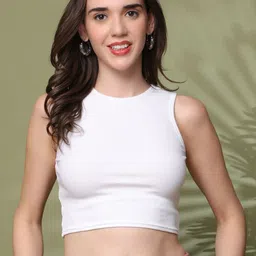 UnaOne Women Cotton Ribbed Tank Crop Top-picture-38