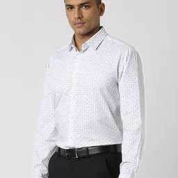 van heusen V Dot Men Spread Collar Geometric Printed Cotton Slim Fit Formal Shirt image 5