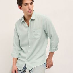 THE BEAR HOUSE Spread Collar Slim Fit Lyocell Linen Casual Shirt-picture-21