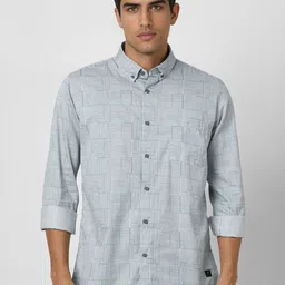 VAN HEUSEN DENIM LABS Men Slim Fit Geometric Printed Cotton Casual Shirt-image-49