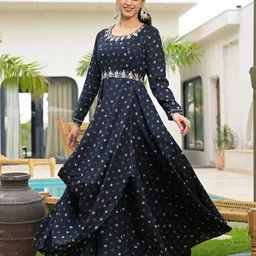 KALINI Printed Maxi Dress with Belt image 4