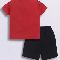 LITTLE NINJA Boys Printed Round Neck Pure Cotton Top With Shorts image 3