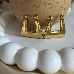 Estailo fashion Gold-Plated Square Shaped Hoop Earrings-picture-29