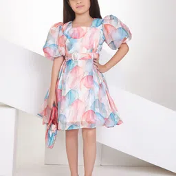 Peppermint Floral Print Flared Sleeve A-Line Dress-picture-35