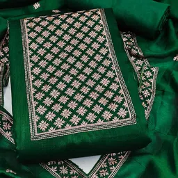 Maroosh Floral Embroidered Zari Silk Unstitched Dress Material-image-65