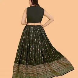 CHANSI Embroidered Sequinned Foil Printed Ready to Wear Lehenga Choli image 4