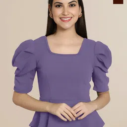 Mast & Harbour Women Pack Of 2 Puff Sleeve Peplum Top-picture-24