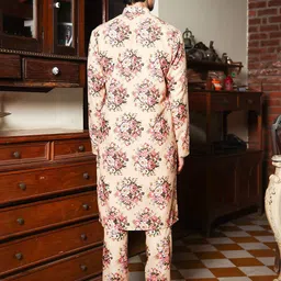 PATR Men Floral Printed Kurta image 3