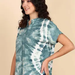 PinkTribe Tie and Dye Mandarin Collar Top image 3