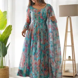 N.B.F Fashion Women Floral Printed Panelled Kurta with Churidar & With Dupatta-picture-12