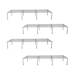 AYMH Cream Colored 4 Pieces Metal Anti-Rust Planters Stands image 2