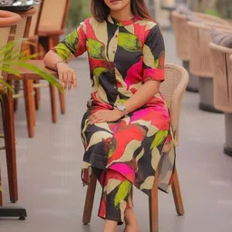 TEXSTILE Women Printed Regular Pure Cotton Kurta with Trousers image 3