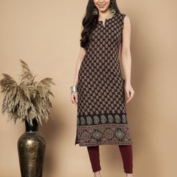 Vbuyz Floral Printed Notch Neck Kurta-picture-17