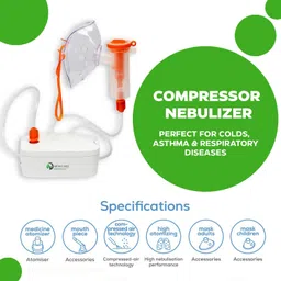 D MEDICARE Compressor Nebulizer Machine for Adults & Kids | Low Noise Function Nebulizer image 2
